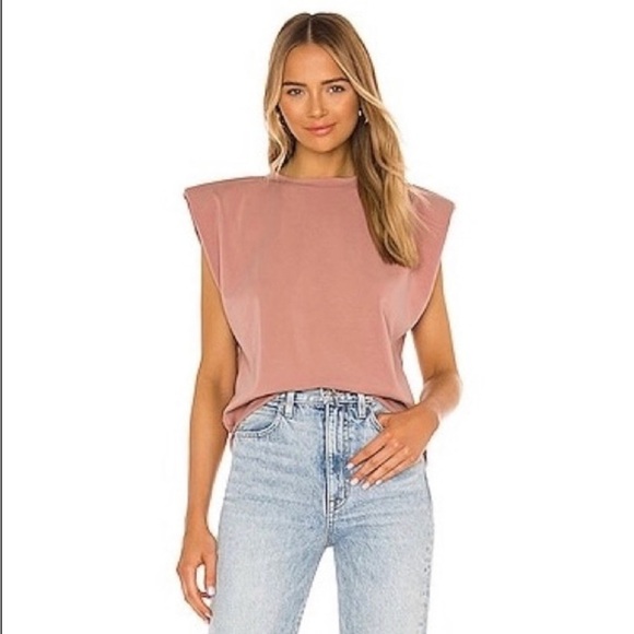 REVOLVE Parentezi Scuba Muscle Shoulder Pad Top in Mauve Size M - Picture 2 of 7